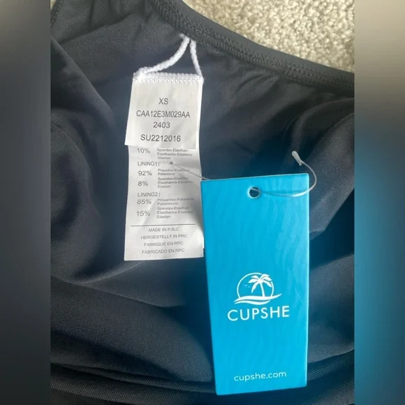 Black Cupshe One-Piece women’s Swimsuit NWT XS - Picture 4 of 8